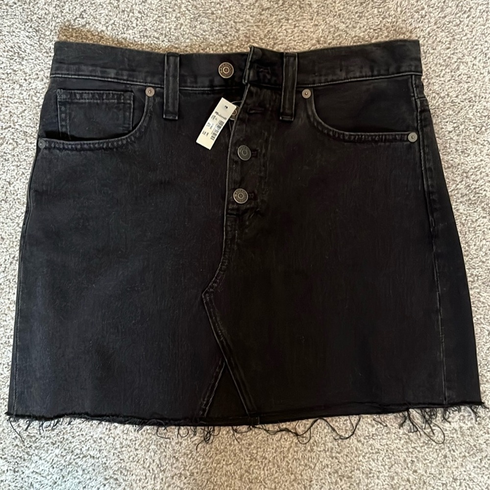 Madewell Rigid Denim A-Line Button Skirt